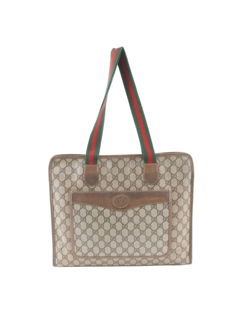 Gucci GG Supreme Sherry Line Leather Tote Shoulder Business Document